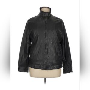 Vintage 90s Polo Ralph Lauren Brown Leather Bomber Jacket Mens XL Glen Plaid